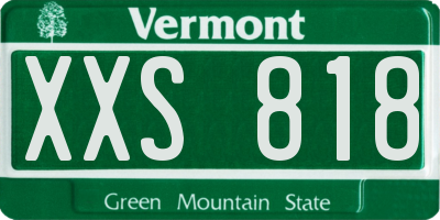 VT license plate XXS818