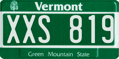 VT license plate XXS819