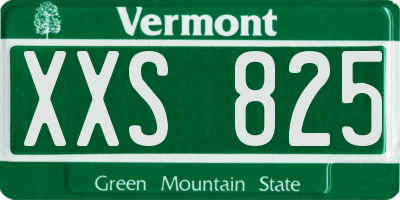VT license plate XXS825