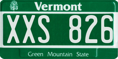 VT license plate XXS826