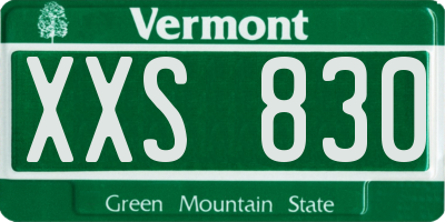 VT license plate XXS830