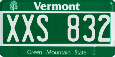 VT license plate XXS832