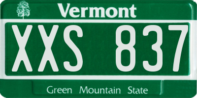 VT license plate XXS837