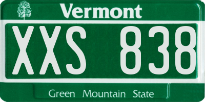 VT license plate XXS838