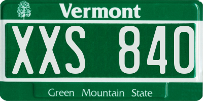 VT license plate XXS840