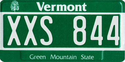 VT license plate XXS844