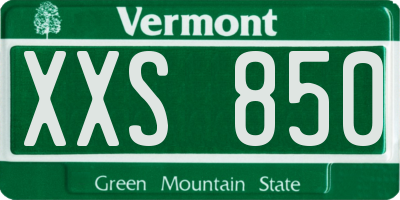 VT license plate XXS850