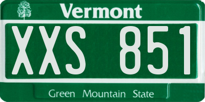 VT license plate XXS851
