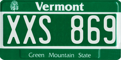 VT license plate XXS869