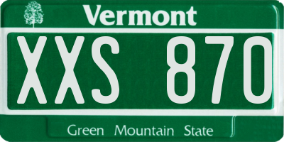 VT license plate XXS870