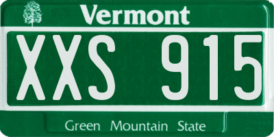 VT license plate XXS915