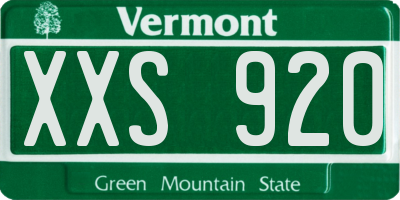 VT license plate XXS920