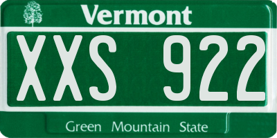VT license plate XXS922