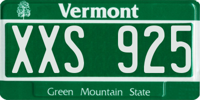 VT license plate XXS925