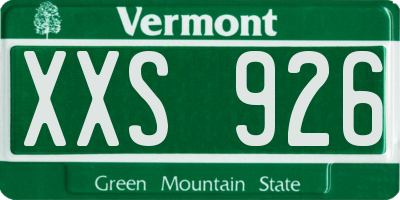 VT license plate XXS926
