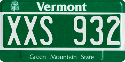 VT license plate XXS932
