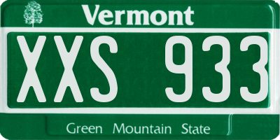 VT license plate XXS933