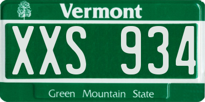 VT license plate XXS934