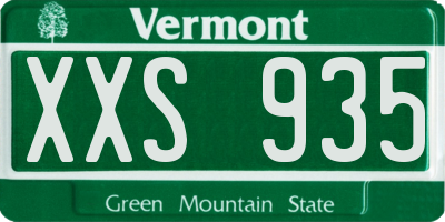 VT license plate XXS935
