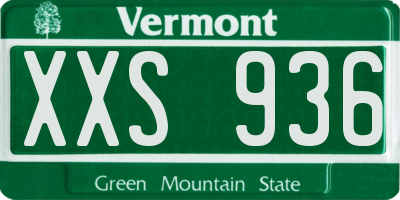 VT license plate XXS936