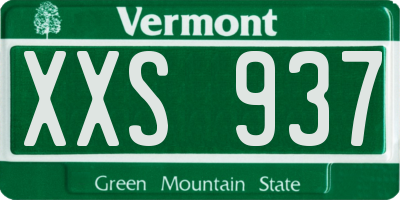 VT license plate XXS937