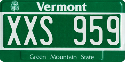 VT license plate XXS959