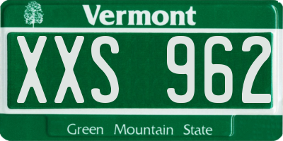 VT license plate XXS962