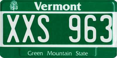 VT license plate XXS963