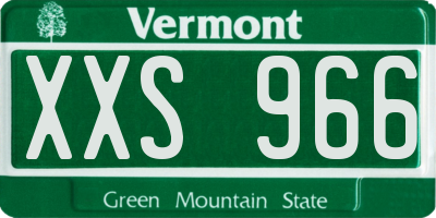 VT license plate XXS966