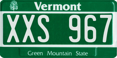 VT license plate XXS967