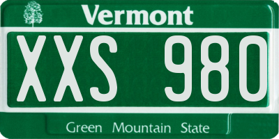 VT license plate XXS980