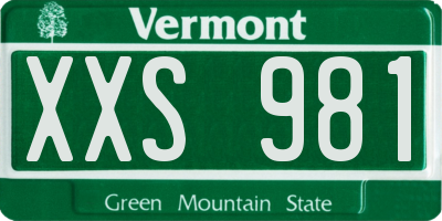 VT license plate XXS981
