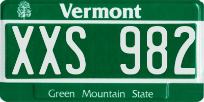 VT license plate XXS982