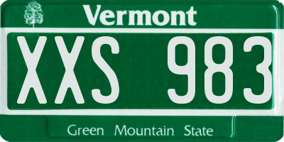 VT license plate XXS983