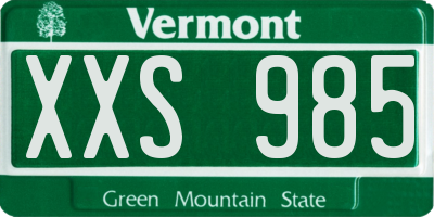 VT license plate XXS985