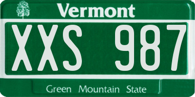 VT license plate XXS987