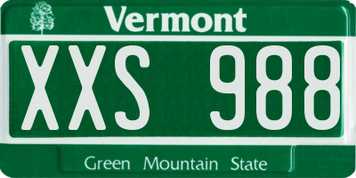 VT license plate XXS988