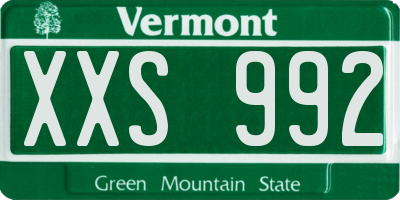 VT license plate XXS992