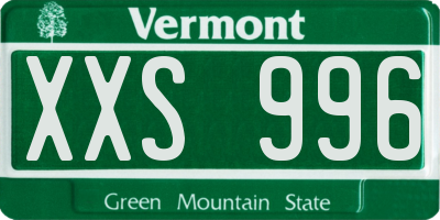 VT license plate XXS996