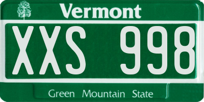 VT license plate XXS998