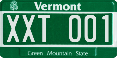 VT license plate XXT001