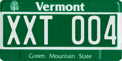VT license plate XXT004