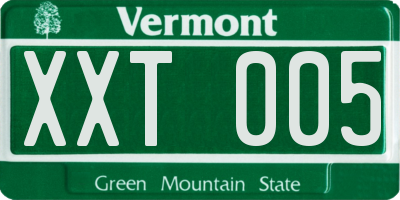 VT license plate XXT005