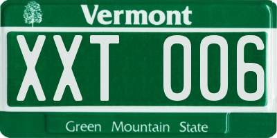 VT license plate XXT006