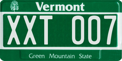 VT license plate XXT007