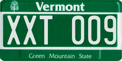 VT license plate XXT009