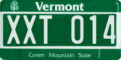 VT license plate XXT014