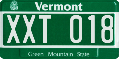 VT license plate XXT018