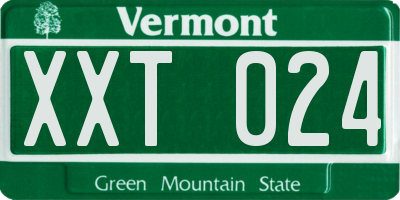 VT license plate XXT024