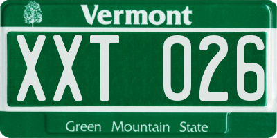 VT license plate XXT026